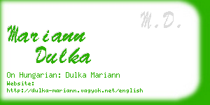 mariann dulka business card